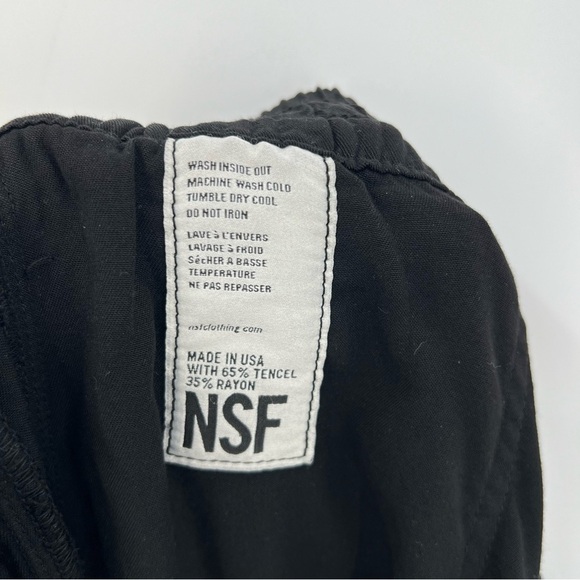 NSF Pull On Drawsting Waist Pant in Black Tencel Rayon Size M - Picture 4 of 10